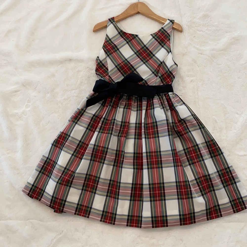 Holiday Plaid dress red, black and white